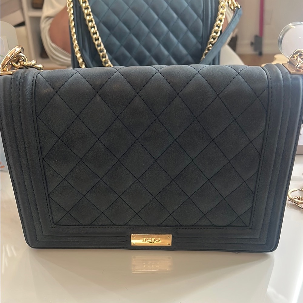 Blue Quilted Shoulder Bag